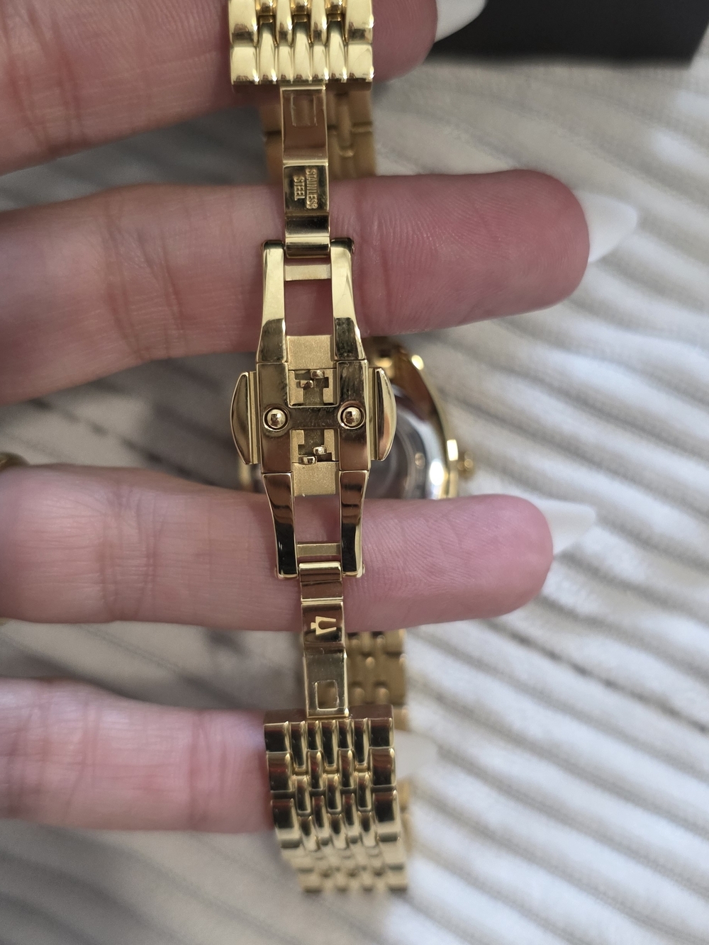Bulova Gold and Silver-Tone Women's Diamond Accent Bracelet Watch - Picture 7 of 9